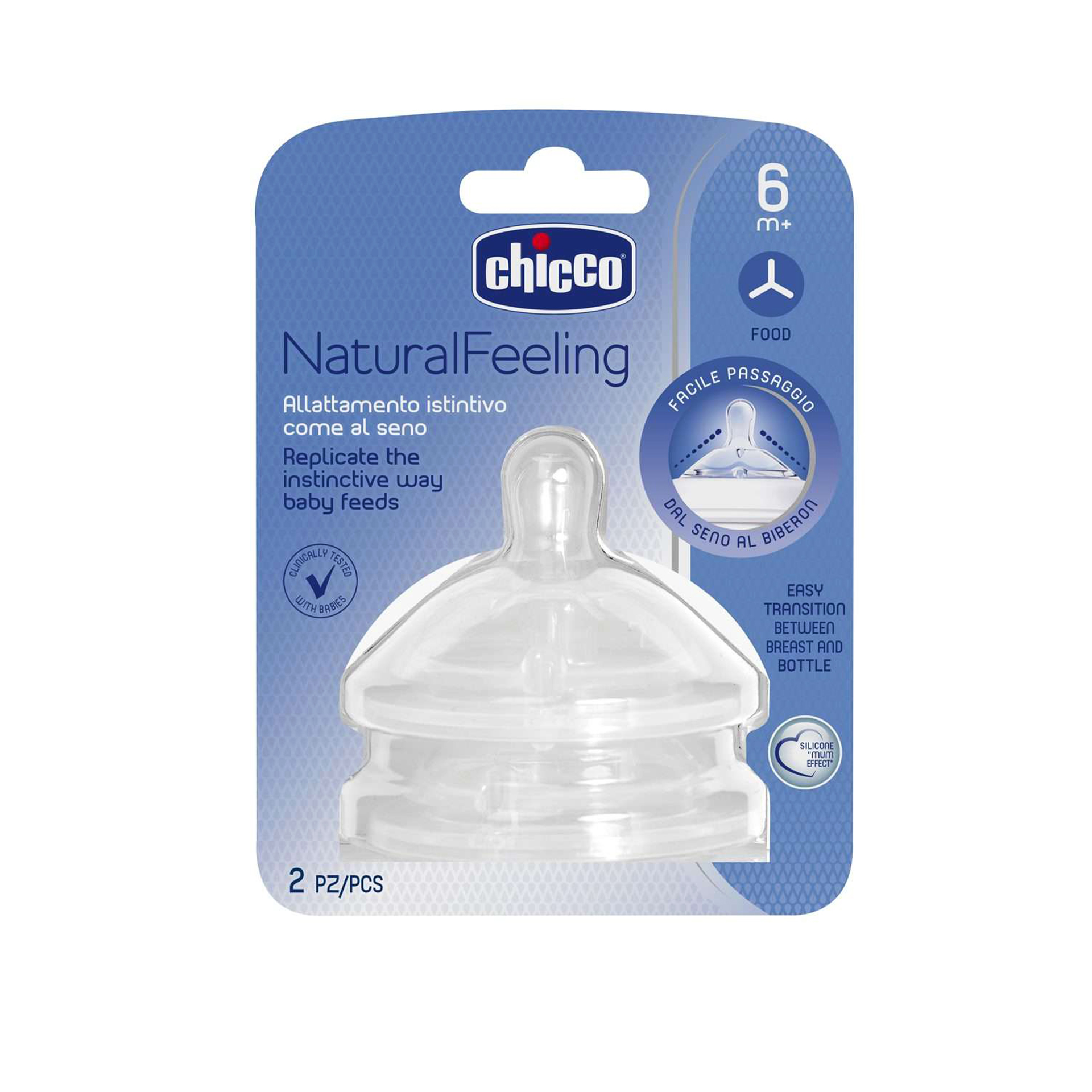 TETINA NATURAL FEELING SILICONE 6M+ FLUXO PAPA