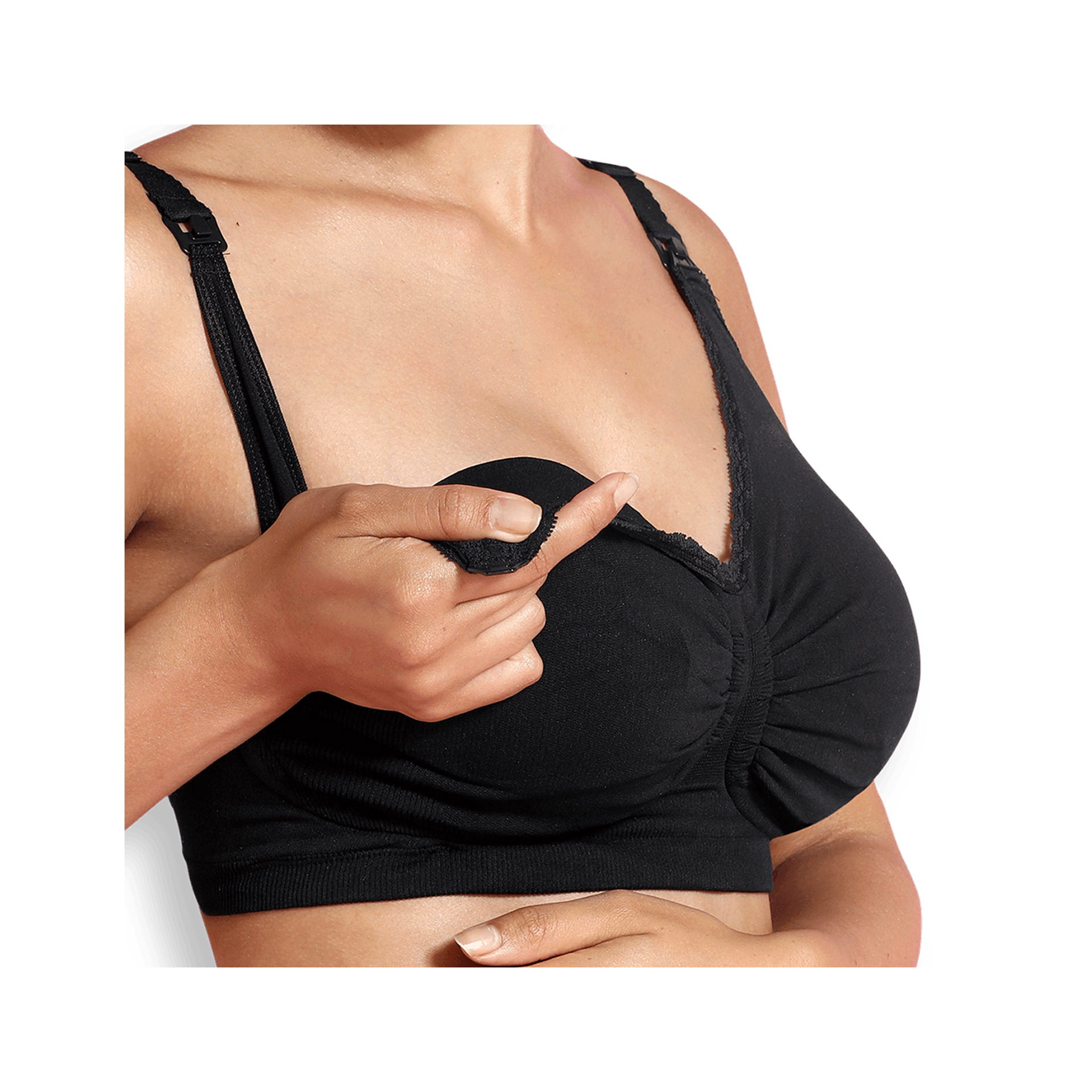 SOUTIEN DE AMAMENTAÇÃO COM ENCHIMENTO E AROS DE GEL PRETO