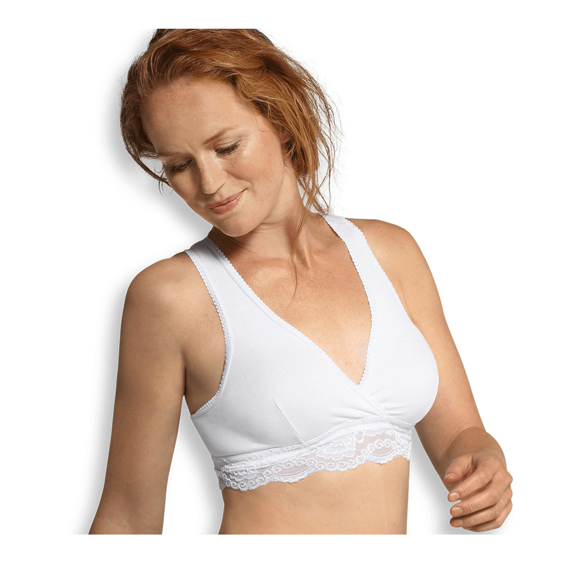 SOUTIEN DE AMAMENTAÇÃO CRUZADO EM RENDA BRANCO