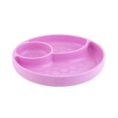 PRATO SILICONE COM DIVISRIAS ROSA