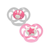 CHUPETAS ADVANTAGE 6-18M NOTURNA ROSA