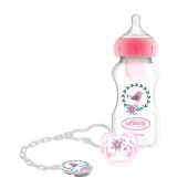SET BIBERO + CHUPETA + CLIP OPTIONS + ROSA