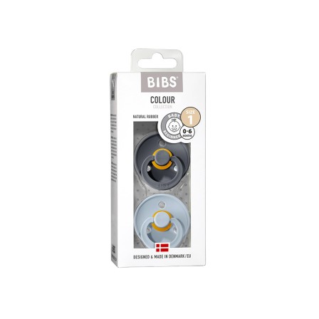 CHUPETAS BIBS COLOURS IRON/BABY BLUE