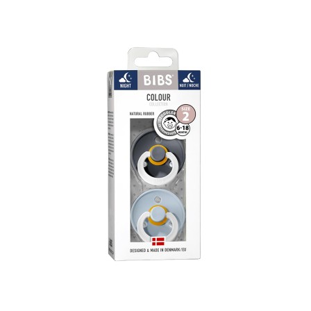 CHUPETAS BIBS NOCTURNAS COLOURS IRON/BABY BLUE