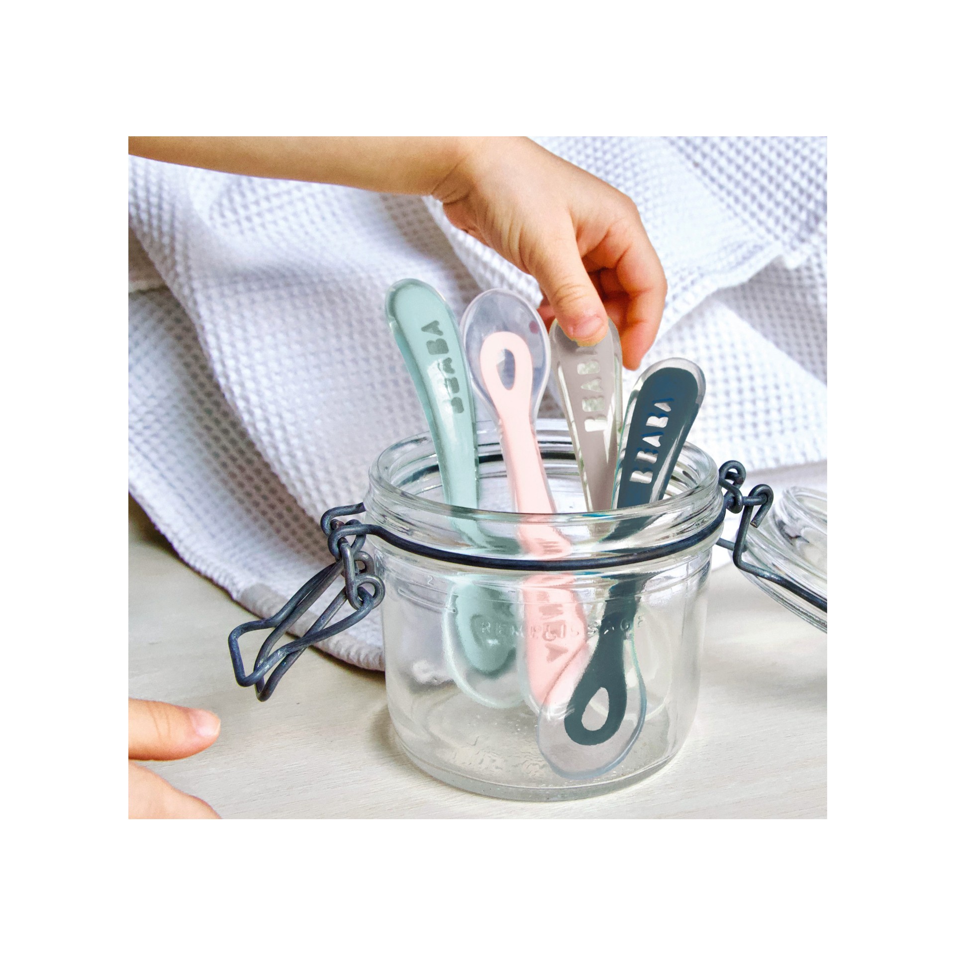 CONJUNTO DE 4 COLHERES 2ª IDADE SILICONE