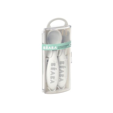 CONJUNTO 2 TALHERES SILICONE 2 IDADE + CAIXA TRANSPORTE