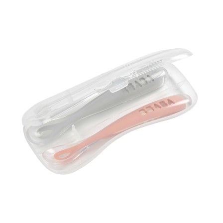 CONJUNTO 2 COLHERES SILICONE 1 IDADE + CAIXA TRANSPORTE