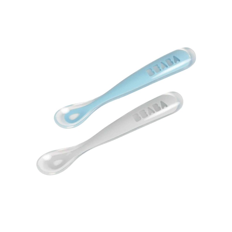 CONJUNTO 2 COLHERES SILICONE 1 IDADE + CAIXA TRANSPORTE