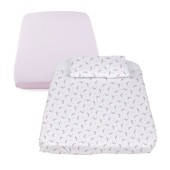 CONJUNTO DE 3 PEÇAS NEXT2ME COM LENÇOL PINK BALLET CONJUNTO DE 3 PEÇAS NEXT2ME COM LENÇOL PINK BALLET