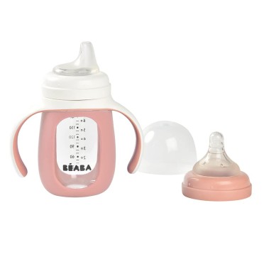 BIBERÃO DE VIDRO COM SILICONE 210ML