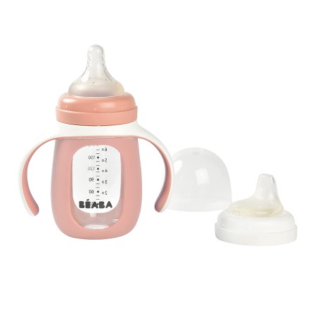 BIBERÃO DE VIDRO COM SILICONE 210ML