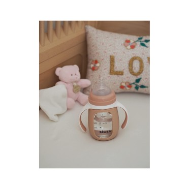 BIBERÃO DE VIDRO COM SILICONE 210ML