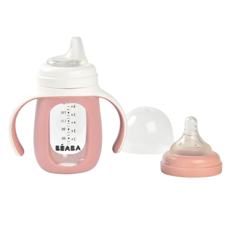 BIBERÃO DE VIDRO COM SILICONE 210ML