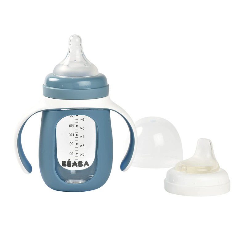 BIBERÃO DE VIDRO COM SILICONE 210ML