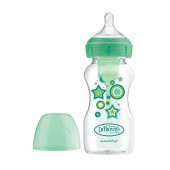 BIBERO GARGALO LARGO OPTIONS + 270ML VERDE ESTRELAS