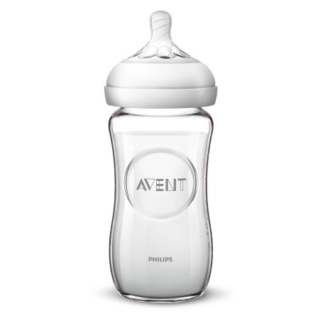 BIBERÃO NATURAL DE VIDRO 240ML