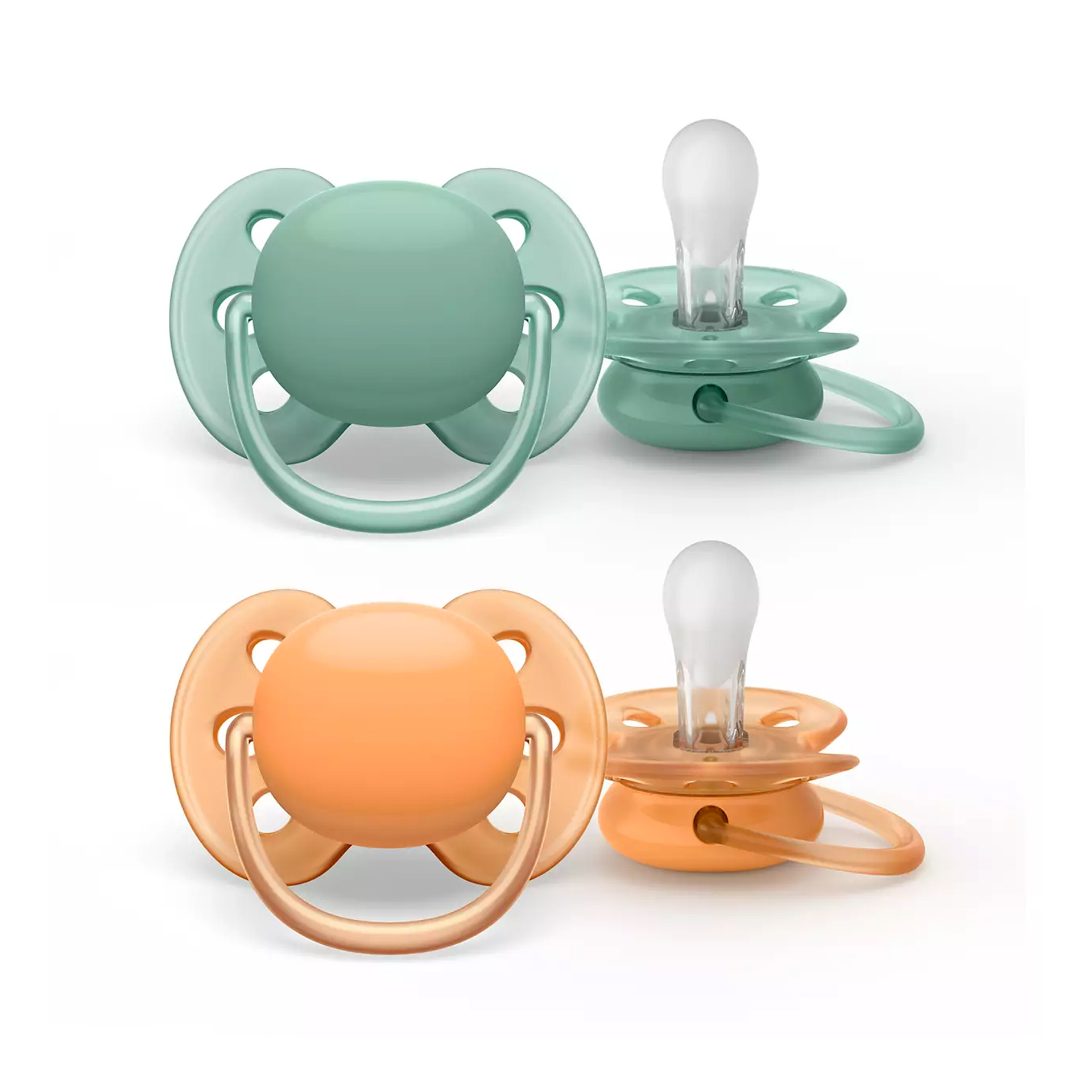 CHUPETA ULTRA SOFT 0-6M VERDE ÁGUA/LARANJA