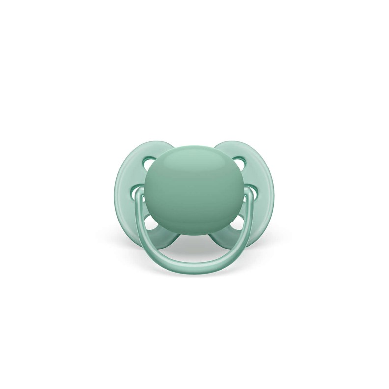 CHUPETA ULTRA SOFT 0-6M VERDE ÁGUA/LARANJA