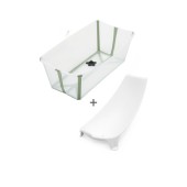PACK BANHEIRA FLEXI BATH + SUPORTE PARA RECM-NASCIDOS TRANSPARENT GREEN
