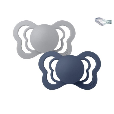 CHUPETAS BIBS COUTURE SILICONE CLOUD / STEEL BLUE - Image product