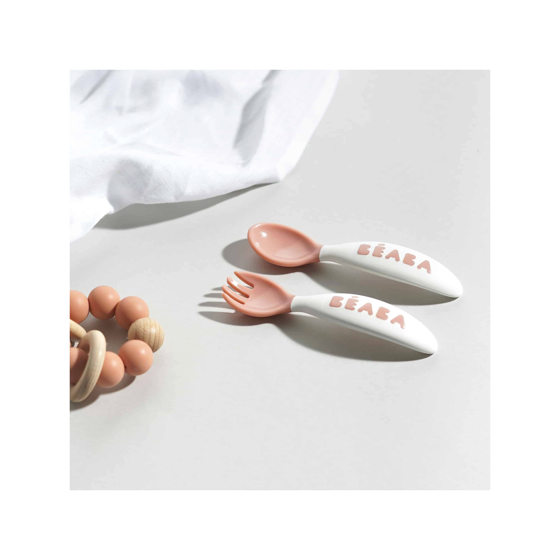 CONJUNTO 2 TALHERES SILICONE 2ª IDADE + CAIXA TRANSPORTE