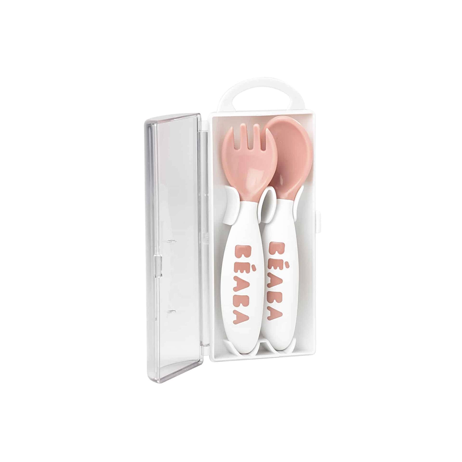 CONJUNTO 2 TALHERES SILICONE 2ª IDADE + CAIXA TRANSPORTE