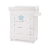 CMODA-BANHEIRA BIG STAR BRANCO MATE / AZUL BEB