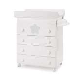 CMODA-BANHEIRA BIG STAR BRANCO MATE / PRATA MATE