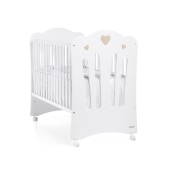 CAMA CORAZONES BRANCO MATE / TERRA CLARO