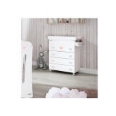 CMODA-BANHEIRA CORAZONES BRANCO MATE / ROSA BEB