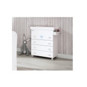 CMODA-BANHEIRA CORAZONES BRANCO MATE / AZUL BEB