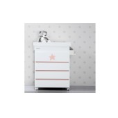 CMODA-BANHEIRA GALAXIA BRANCO MATE/ROSA BEB
