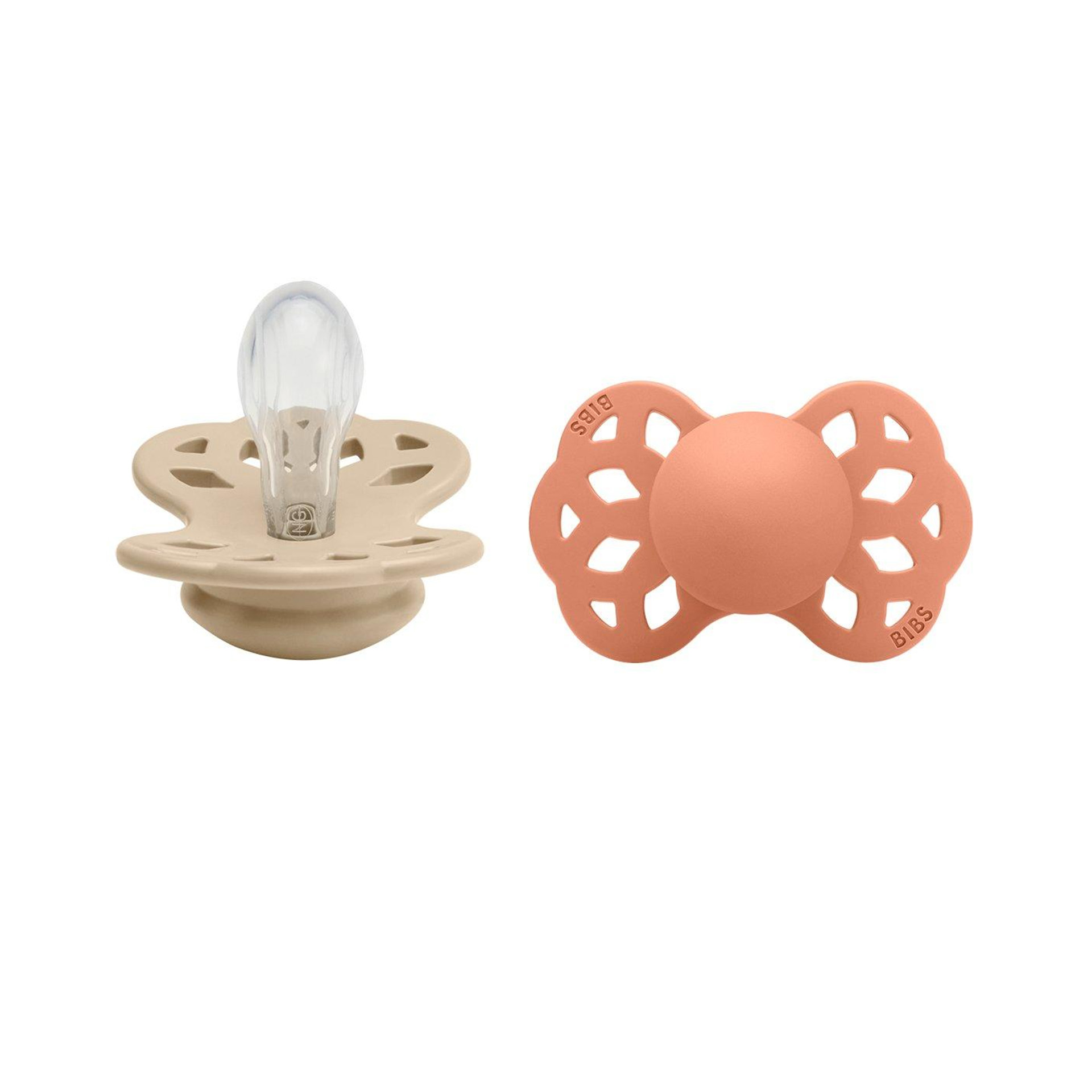 CHUPETAS BIBS INFINITY SIMÉTRICAS PEACH / VANILLA