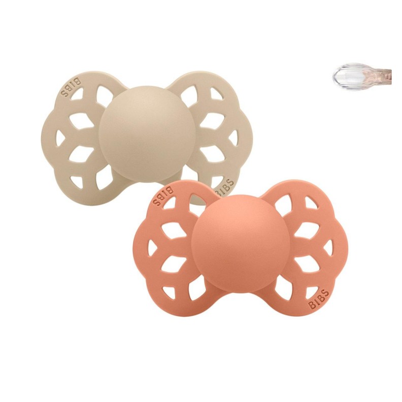 CHUPETAS BIBS INFINITY SIM�TRICAS PEACH / VANILLA