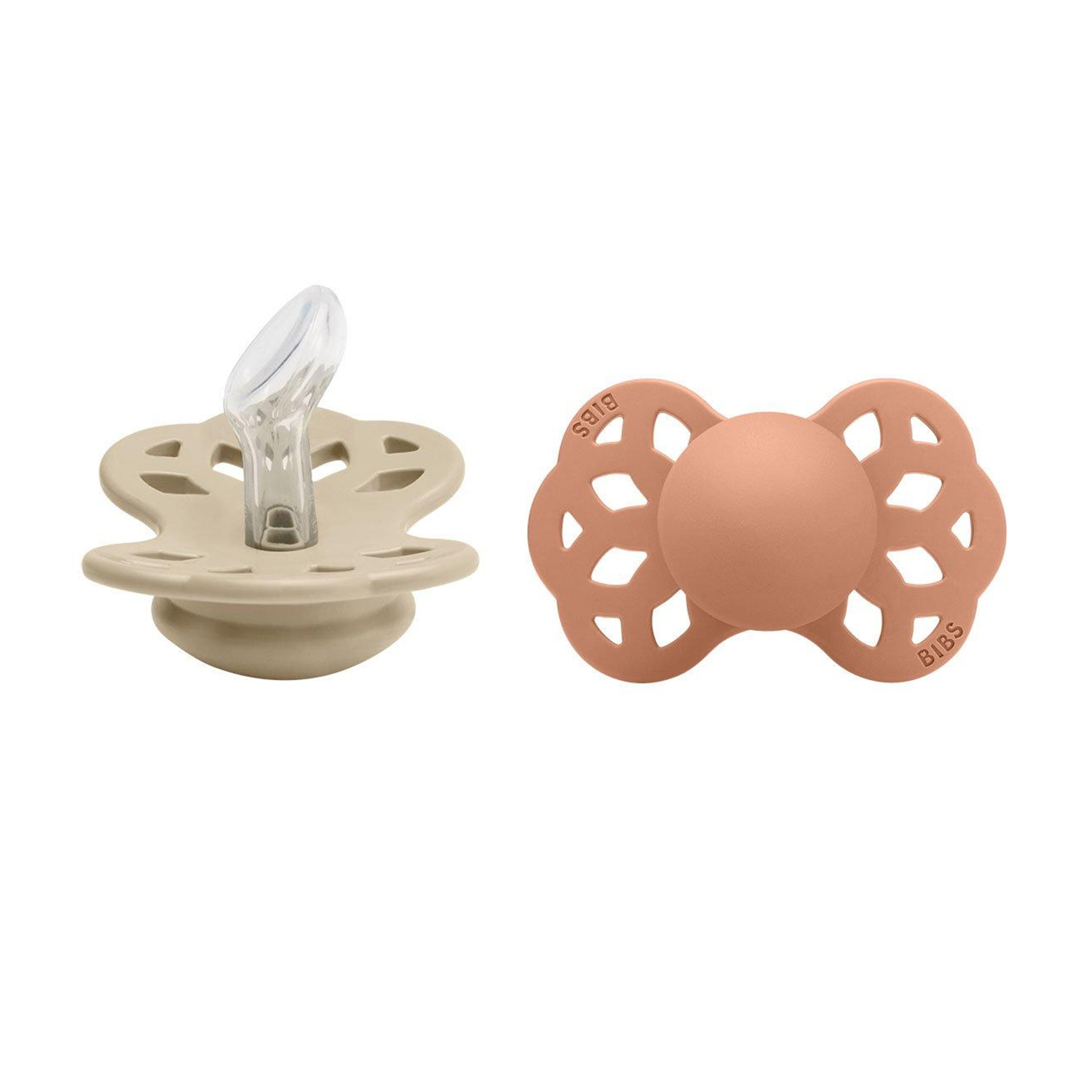 CHUPETAS BIBS INFINITY ANATÓMICAS PEACH / VANILLA
