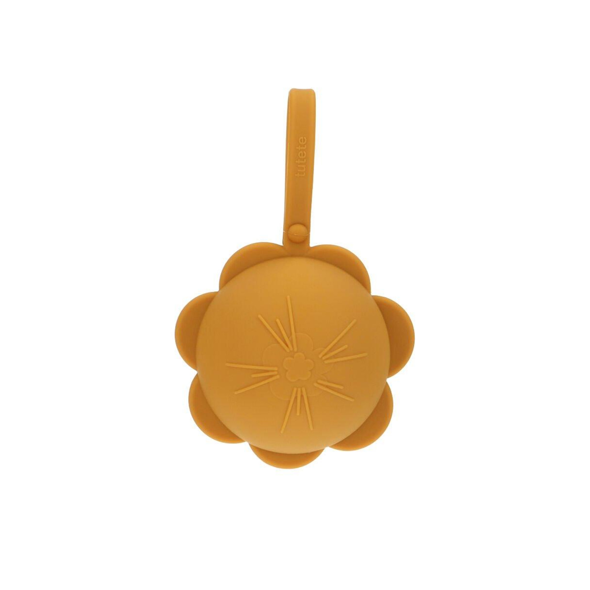 GUARDA CHUPETAS SILICONE FLOWER MUSTARD