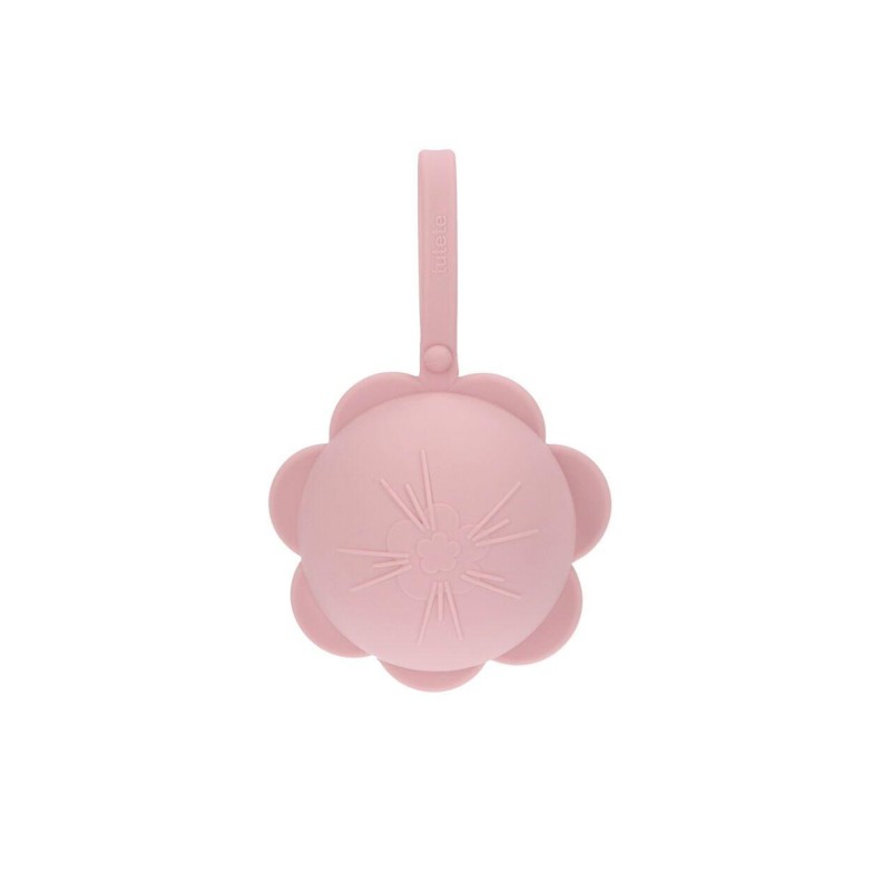 GUARDA CHUPETAS SILICONE FLOWER PINK