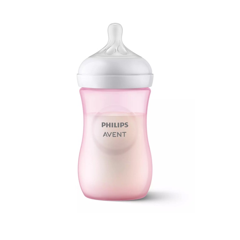 BIBERÃO NATURAL RESPONSE 260ML ROSA