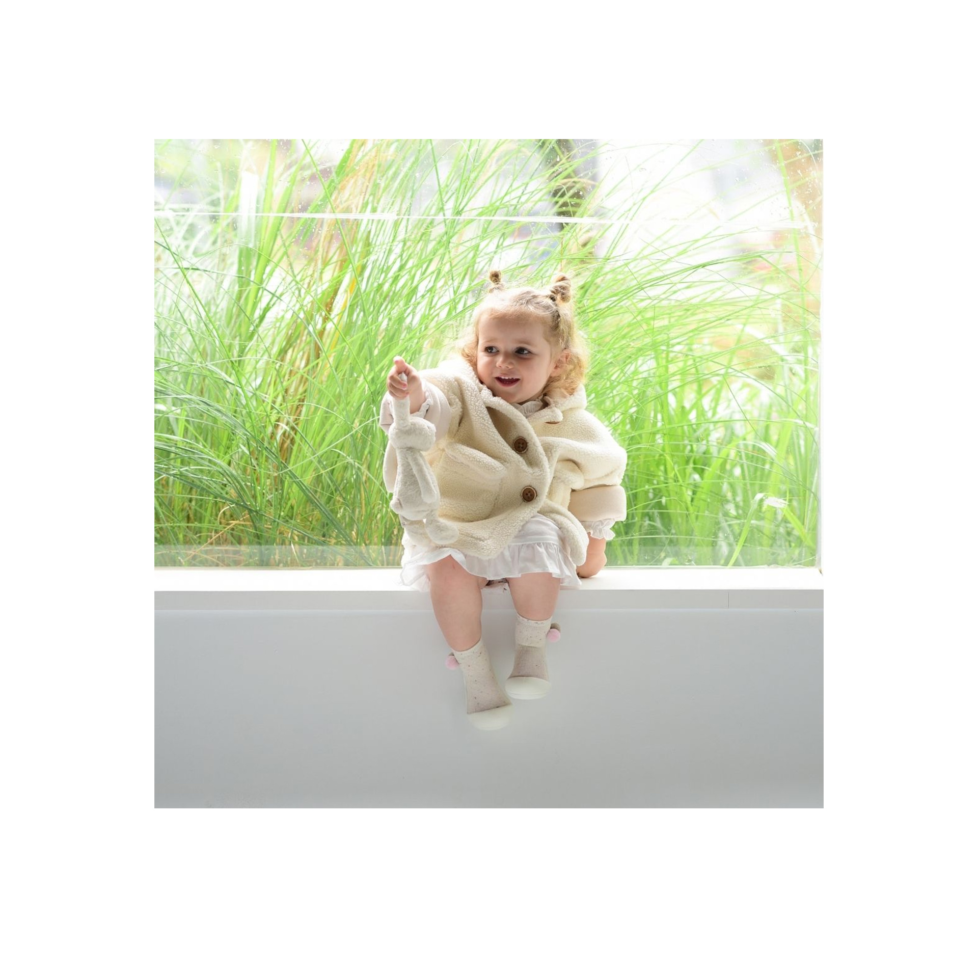 MEIA ANTIDERRAPANTE SHOOTING STAR CREAM