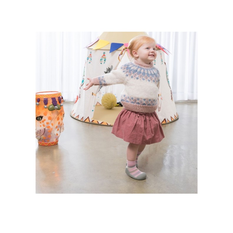 MEIA ANTIDERRAPANTE URBAN CHICK PINK