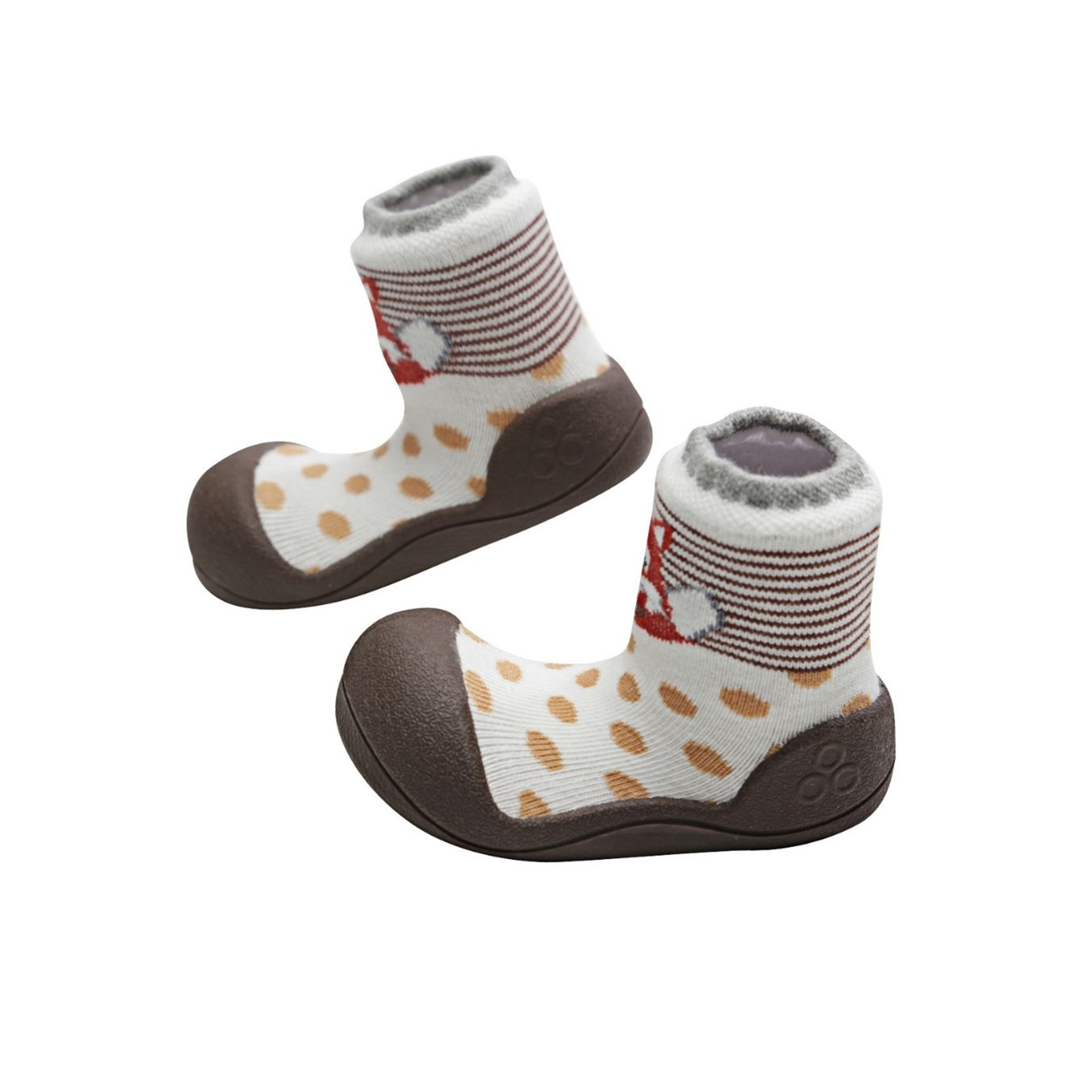 MEIA ANTIDERRAPANTE ZOO BROWN