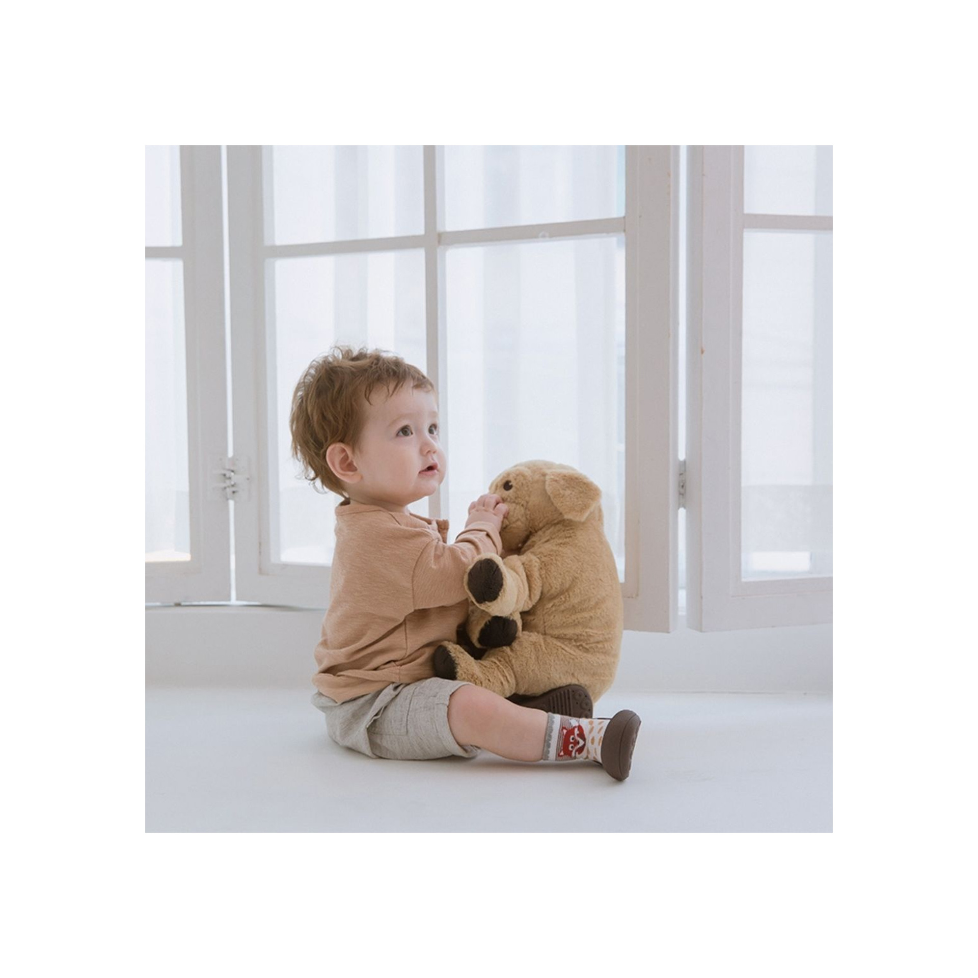 MEIA ANTIDERRAPANTE ZOO BROWN