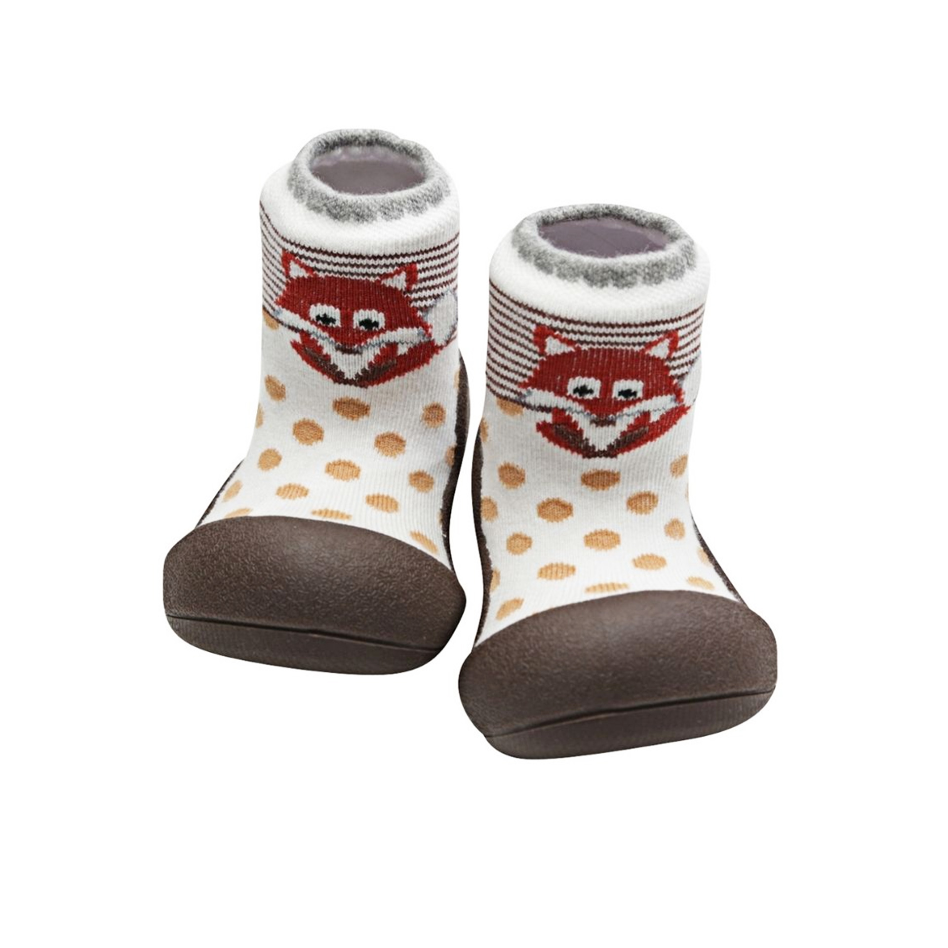 MEIA ANTIDERRAPANTE ZOO BROWN