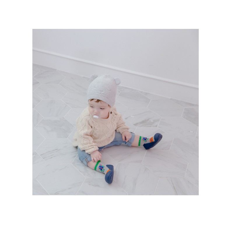 MEIA ANTIDERRAPANTE ROBOT BLUE