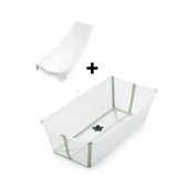 PACK BANHEIRA FLEXI BATH XL + SUPORTE PARA RECM-NASCIDOS TRANSPARENT GREEN