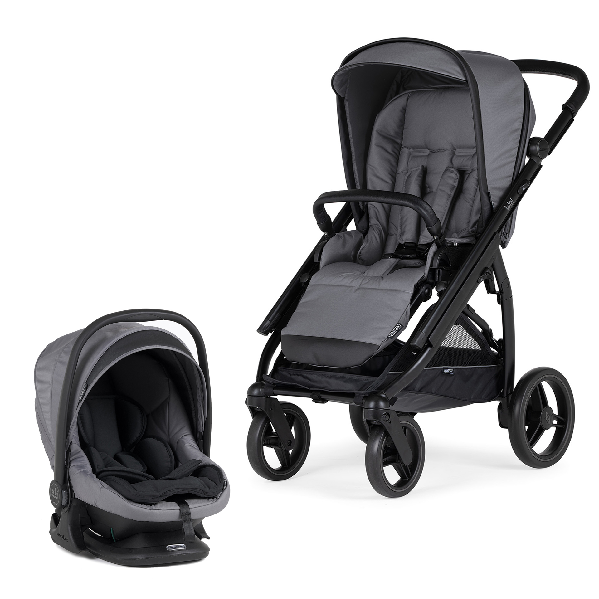 CARRINHO WEI SOFT PRETO MATE + EASYMAXI XL-I SOFT