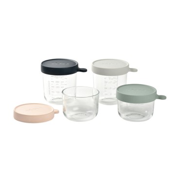 SET 4 RECIPIENTES DE CONSERVAO DE VIDRO
