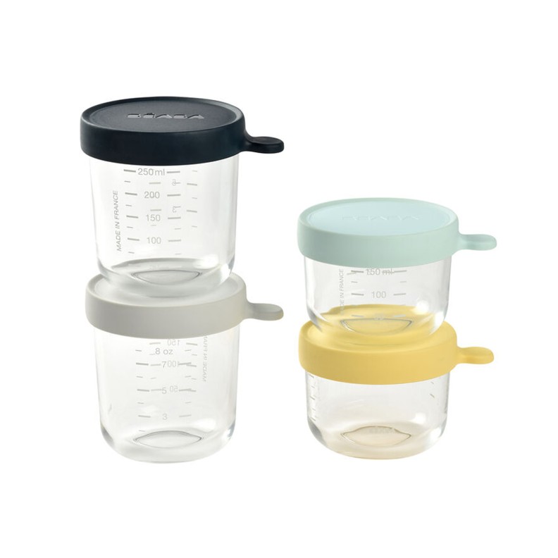 SET 4 RECIPIENTES DE CONSERVAO DE VIDRO