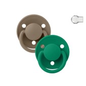 CHUPETAS BIBS DE LUX SILICONE DARK OAK/EVERGREEN