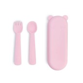 TALHERES FEEDIE COM BOLSA SILICONE POWDER PINK